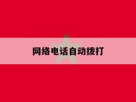 网络电话自动拨打
