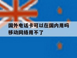 国外电话卡可以在国内用吗移动网络用不了