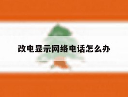 改电显示网络电话怎么办