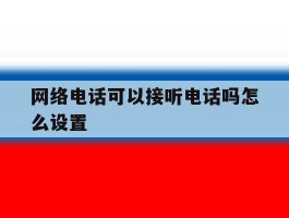 网络电话可以接听电话吗怎么设置