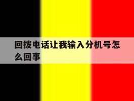 回拨电话让我输入分机号怎么回事