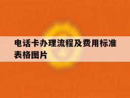 电话卡办理流程及费用标准表格图片