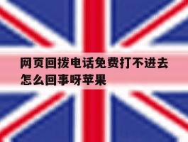 网页回拨电话免费打不进去怎么回事呀苹果