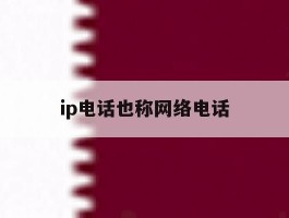 ip电话也称网络电话