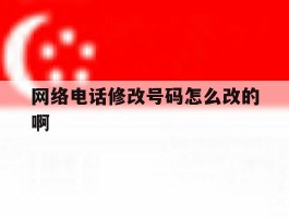 网络电话修改号码怎么改的啊