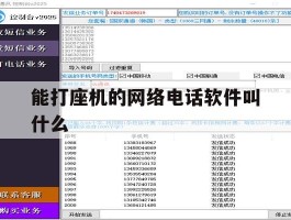 能打座机的网络电话软件叫什么