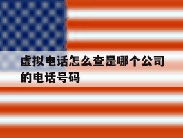 虚拟电话怎么查是哪个公司的电话号码