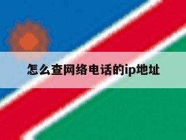 怎么查网络电话的ip地址
