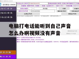 电脑打电话能听到自己声音怎么办啊视频没有声音的简单介绍