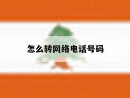 怎么转网络电话号码