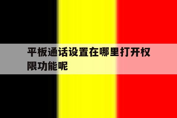 平板通话设置在哪里打开权限功能呢 平板通话设置在哪里打开权限功能呢