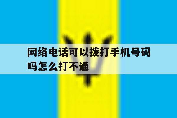 网络电话可以拨打手机号码吗怎么打不通 网络电话可以拨打手机号码吗怎么打不通