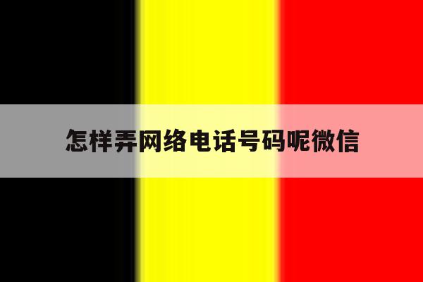 怎样弄网络电话号码呢微信 怎样弄网络电话号码呢微信
