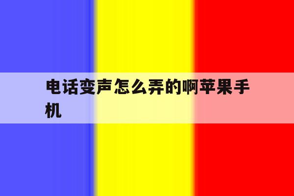 电话变声怎么弄的啊苹果手机 电话变声怎么弄的啊苹果手机