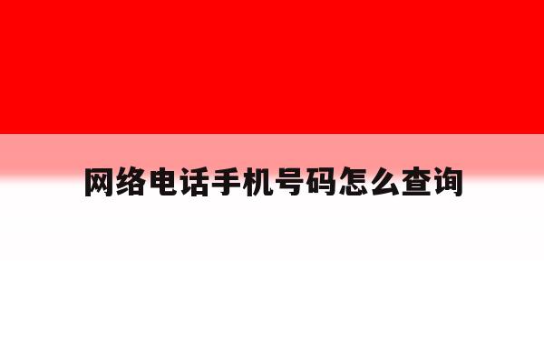 网络电话手机号码怎么查询 网络电话手机号码怎么查询