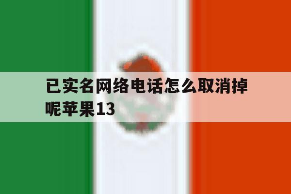 已实名网络电话怎么取消掉呢苹果13 已实名网络电话怎么取消掉呢苹果13