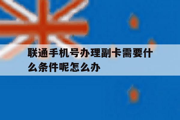 联通手机号办理副卡需要什么条件呢怎么办 联通手机号办理副卡需要什么条件呢怎么办
