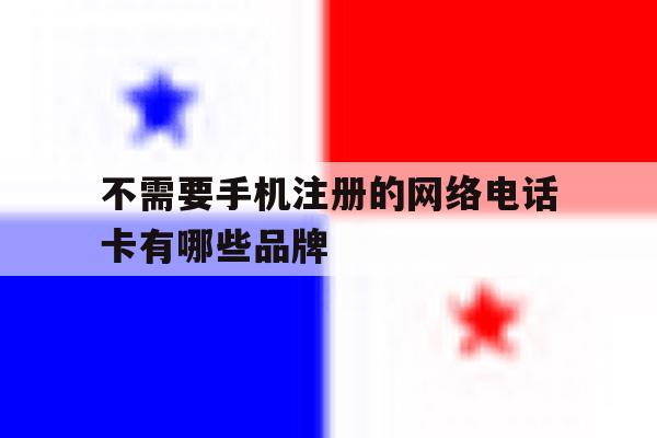 不需要手机注册的网络电话卡有哪些品牌的简单介绍