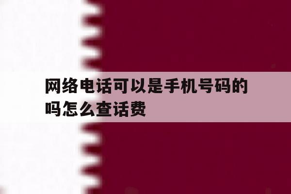 网络电话可以是手机号码的吗怎么查话费 网络电话可以是手机号码的吗怎么查话费