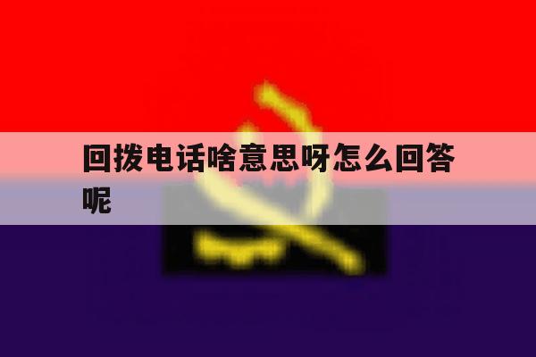 回拨电话啥意思呀怎么回答呢 回拨电话啥意思呀怎么回答呢