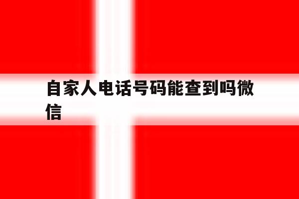 自家人电话号码能查到吗微信 自家人电话号码能查到吗微信