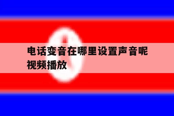 电话变音在哪里设置声音呢视频播放 电话变音在哪里设置声音呢视频播放