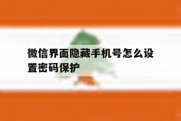 微信界面隐藏手机号怎么设置密码保护 微信界面隐藏手机号怎么设置密码保护