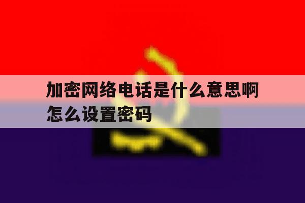 加密网络电话是什么意思啊怎么设置密码 加密网络电话是什么意思啊怎么设置密码