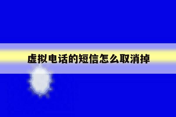 虚拟电话的短信怎么取消掉 虚拟电话的短信怎么取消掉